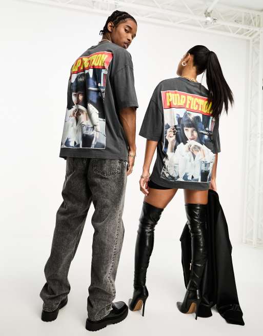 ASOS DESIGN unisex oversized t-shirt with Pulp Fiction prints in