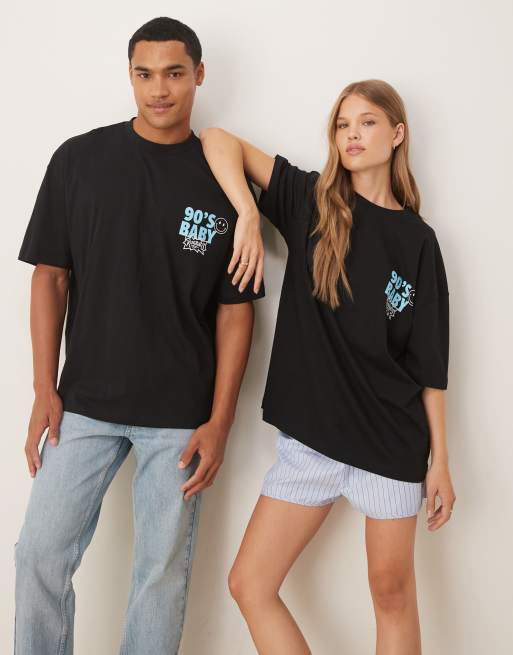 ASOS DESIGN unisex oversized t-shirt with Rugrats Tommy prints in black, 3 of 4