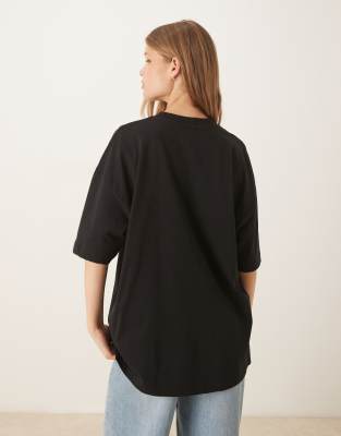Asos Design Unisex Oversized T-shirt With Smile Print In Black