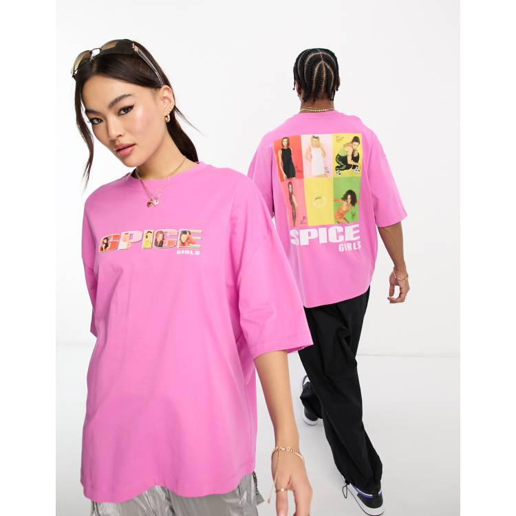 ASOS DESIGN unisex oversized T-shirt with Spice Girls print in pink