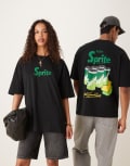 [ASOS DESIGN] ASOS DESIGN unisex oversized t-shirt with Sprite prints in black M BLACK
