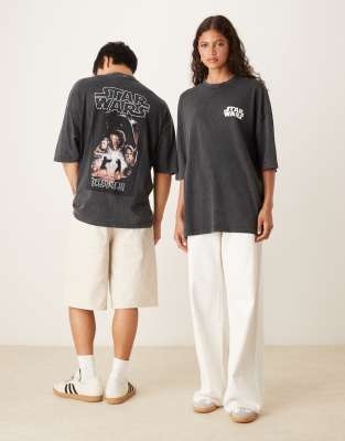 Asos Design Unisex Oversized T-shirt With Star Wars Episode Iii Prints