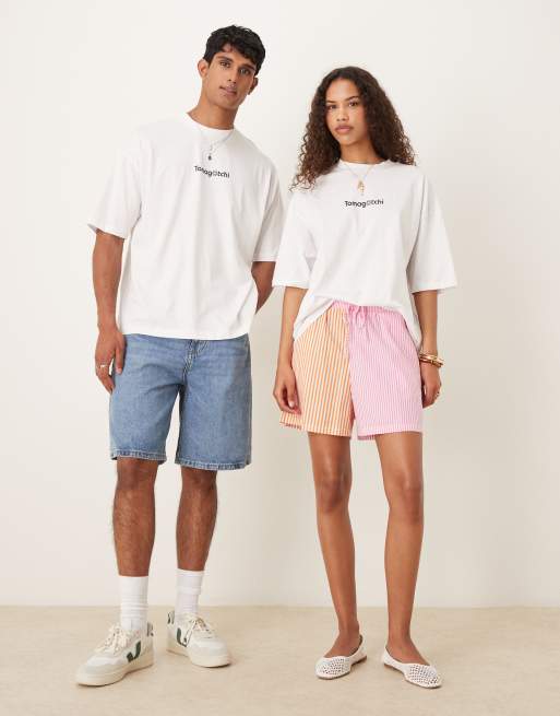 ASOS DESIGN unisex oversized T-shirt with Tamagotchi prints in white