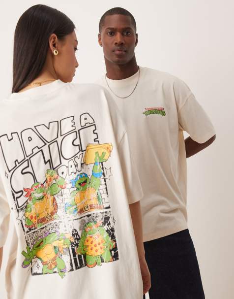 ASOS DESIGN unisex oversized t-shirt with Teenage Mutant Ninja Turtles in stone - view 1
