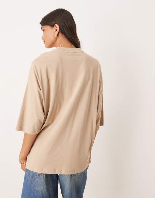 ASOS DESIGN unisex oversized t-shirt with The Beatles print in beige, 4 of 4