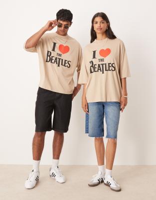 Asos Design Unisex Oversized T-shirt With The Beatles Prints