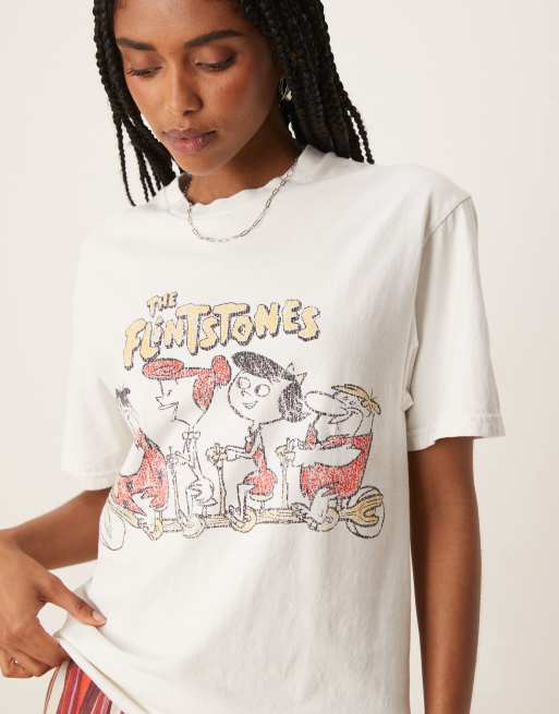 ASOS DESIGN unisex oversized T-shirt with The Flintstones print in white, 4 of 4