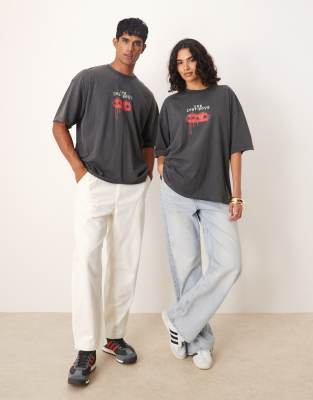 Asos Design Unisex Oversized T-shirt With The Lost Boys Vampire Print In Black