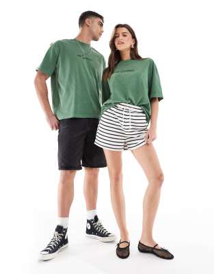 Asos Design Unisex Oversized T-shirt With The Simpsons Homer Hedge Print In Green