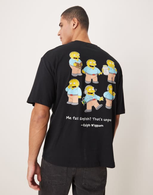 ASOS DESIGN unisex oversized t-shirt with The Simpsons print in Black, 4 of 4