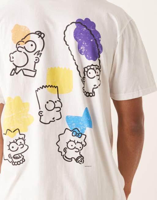 ASOS DESIGN unisex oversized t-shirt with The Simpsons prints in white