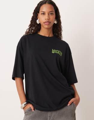 Asos Design Unisex Oversized T-shirt With Wicked Prints In Black