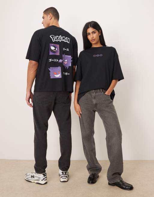 ASOS DESIGN Unisex – Pokemon – Czarny T-shirt oversize z nadrukiem Pokemonów, 2 z 4