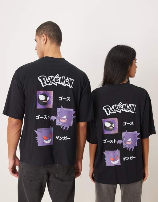 ASOS DESIGN Unisex – Pokemon – Czarny T-shirt oversize z nadrukiem Pokemonów, 4 z 4