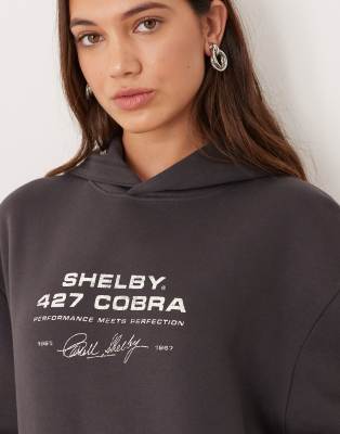 Asos Design Unisex Relaxed Hoodie With Cobra Wheel Print In Black