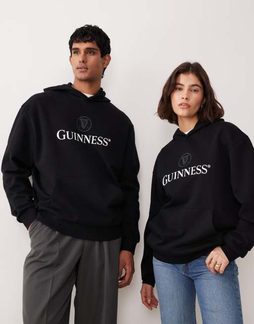 ASOS DESIGN unisex relaxed hoodie with Guinness print in black, 2 of 4