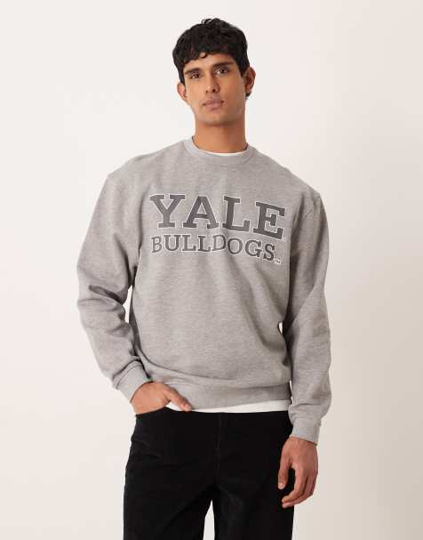 ASOS Design unisex relaxed sweat with Yale print in grey marl
