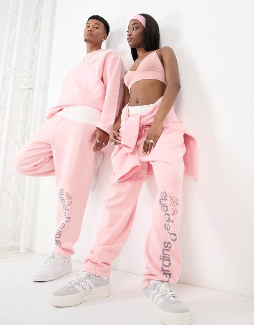 Two Piece Lounge Set. Oversized Hoodie and Jogger - Powder Pink