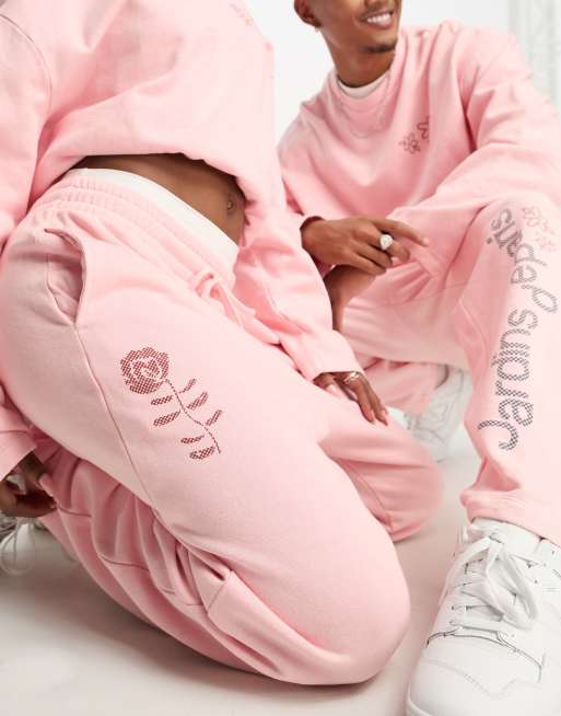 ASOS DESIGN lounge set oversized sweatshirt & sweatpants in pink