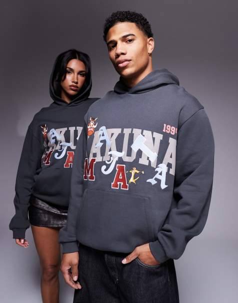 ASOS DESIGN - Unisex - Sort oversized hættetrøje med 'Disney The Lion King Hakuna Matata'-print - view 1