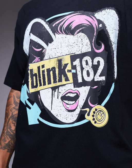 ASOS DESIGN - Unisex - Sort oversized T-shirt med Blink 182-print i firkantet pasform, 2 af 4