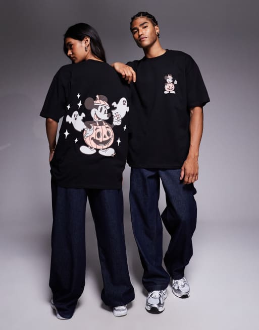 ASOS DESIGN - Unisex - Sort oversized T-shirt med 'Disney Halloween Mickey'-print