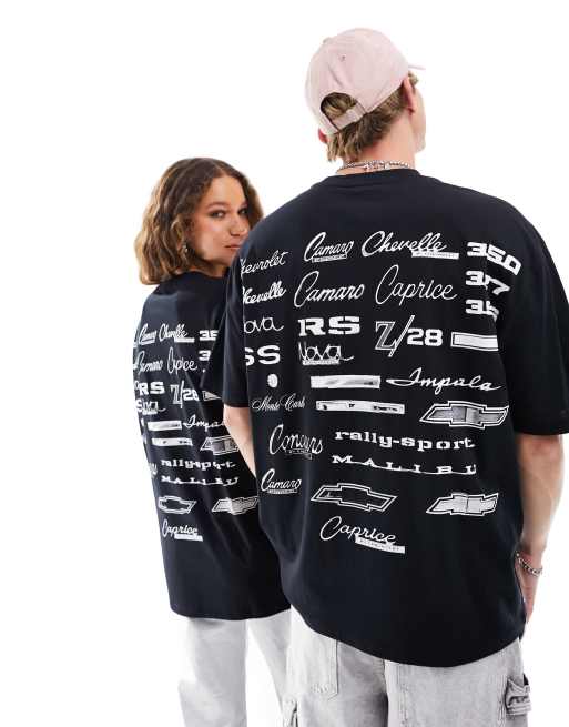 ASOS DESIGN - Unisex - Sort oversized t-shirt med grafik og Chevrolet-logoprint, 2 af 4