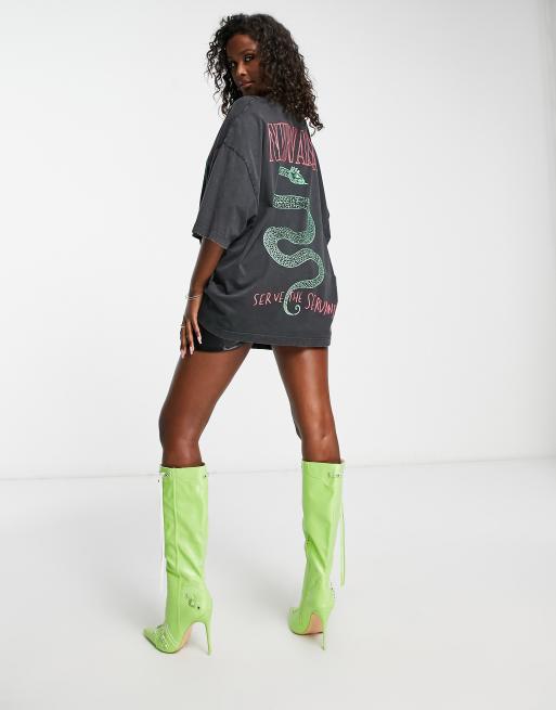ASOS DESIGN - Unisex - Sort oversized t-shirt med 'Nirvana'-print, 3 af 4