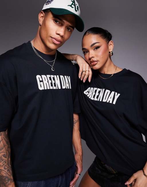 ASOS DESIGN – Unisex – Svart t-shirt i oversize med licenserat 'Green Day'-tryck, 4 av 4