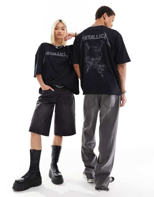 ASOS DESIGN – Unisex – Svart t-shirt i oversize med Metallica-tryck, 2 av 4