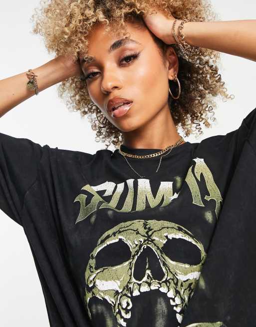ASOS DESIGN – Unisex – Svarttvättad t-shirt i oversize med Sum41-tryck, 3 av 4