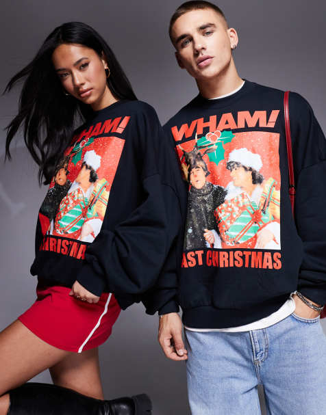 ASOS DESIGN – Unisex-Sweatshirt in Schwarz mit „WHAM! Christmas“-Print und Super-Oversize-Schnitt - view 1