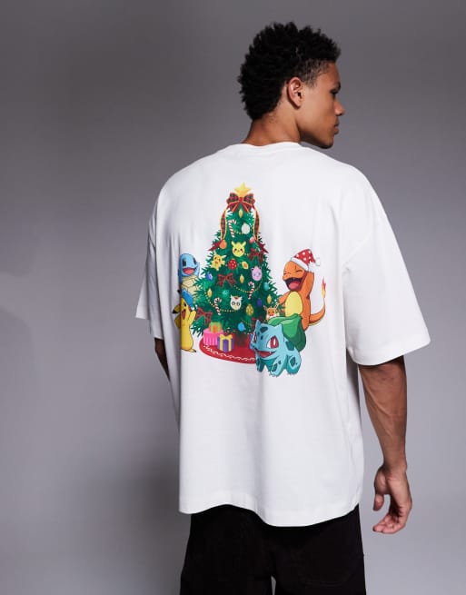 ASOS DESIGN – Unisex-T-Shirt in Beige mit Pokemon-Grafikprint und Oversize-Passform, 4 von 4