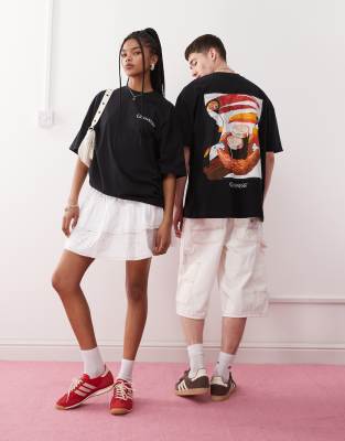 ASOS DESIGN - Unisex-T-Shirt in Schwarz mit „Guinness"-Prints in Oversize-Passform-Weiß