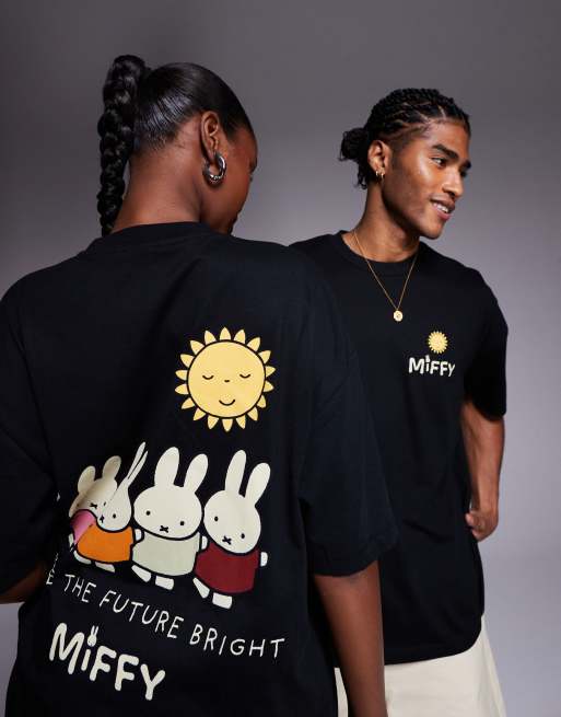 ASOS DESIGN – Unisex-T-Shirt in Schwarz mit „Miffy“-Prints und Oversize-Schnitt, 4 von 4