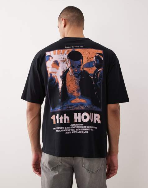 ASOS DESIGN – Unisex-T-Shirt in Schwarz mit Oversize-Passform und „Stranger Things“-Print - view 1