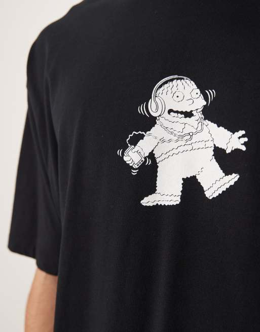 ASOS DESIGN – Unisex-T-Shirt in Schwarz mit Oversize-Schnitt und „The Simpsons“-Print, 3 von 4