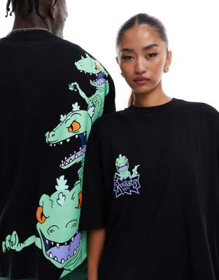 ASOS DESIGN - Unisex-T-Shirt in Schwarz mit „Rugrats Reptar"-Print und Oversize-Schnitt