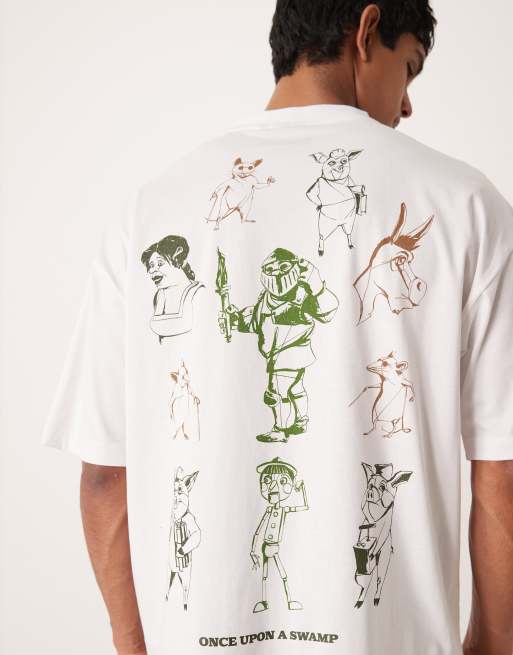 ASOS DESIGN – Unisex-T-Shirt in Weiß mit „Shrek“-Print und Oversize-Schnitt, 5 von 5