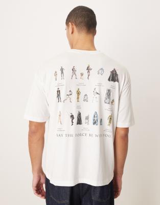 ASOS DESIGN - Unisex-T-Shirt in Weiß mit „Star Wars"-Print und Oversize-Schnitt