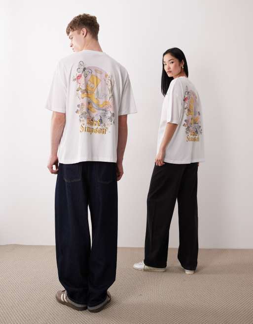 ASOS DESIGN – Unisex-T-Shirt in Weiß mit „The Simpsons“-Print und Oversize-Schnitt, 2 von 4