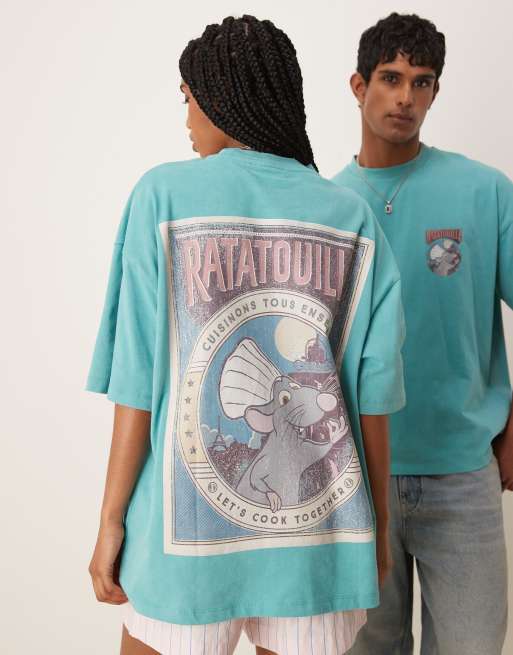 ASOS DESIGN - Unisex - Turkis oversized T-shirt med 'Disney Pixar Ratatouille'-print, 3 af 4