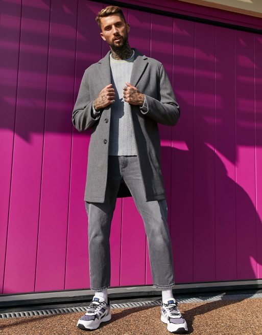 ASOS DESIGN unlined overcoat in grey