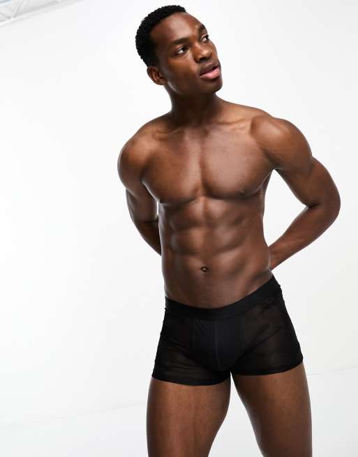 ASOS DESIGN – Unterhose aus transparentem Stoff in Schwarz