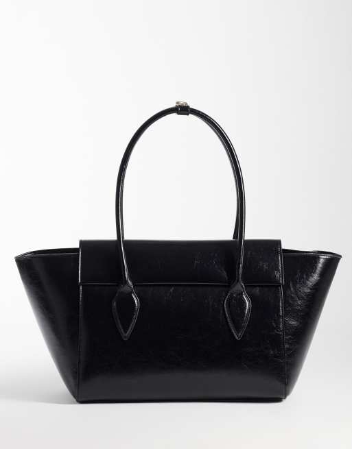 ASOS DESIGN usztywniona torba typu tote XL w kolorze czarnym, 1 z 4