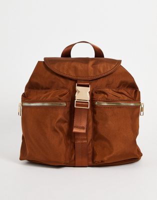 ASOS DESIGN utility backpack in brown   | ASOS