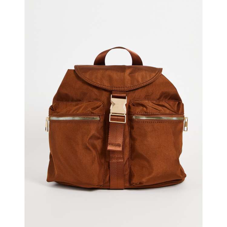 Asos design soft shop backpack with zip detail