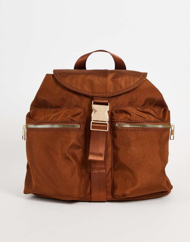 ASOS DESIGN utility backpack in brown