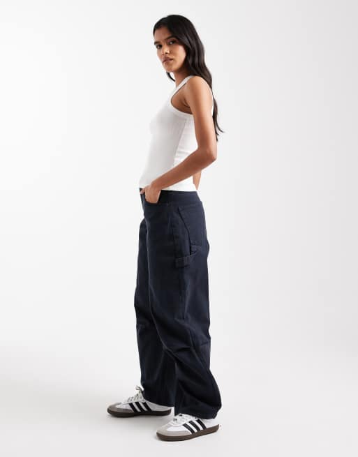 ASOS DESIGN utility barrel cargo jean in navy co-ord, 2 of 5