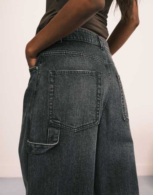 ASOS DESIGN utility barrel jeans in gray - part of a set